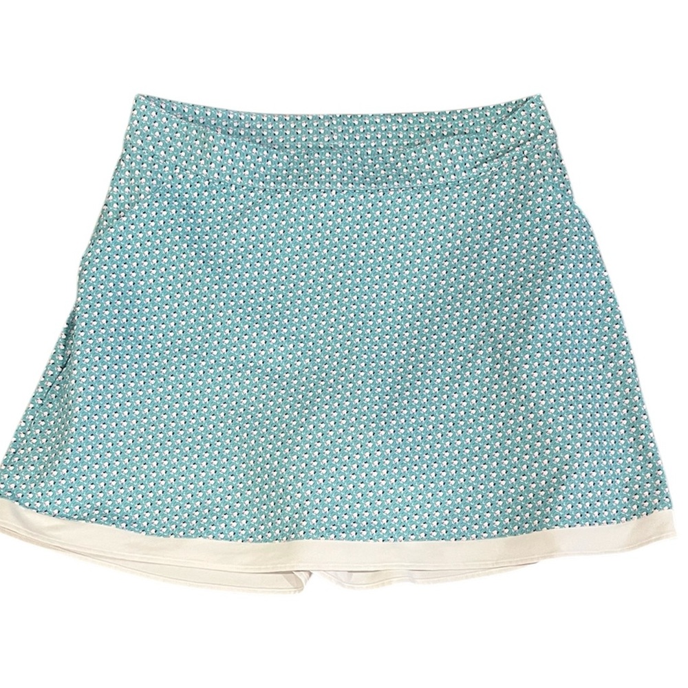 Peter Millar Aqua Blue White SpritzPop Skort UPF 50 Golf Tennis Pickleball Large